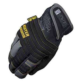 Mechanix Wear 2X Black And Gray Winter Armor Nylon Fleece Lined Cold Weather Gloves With Double Reinforced Thumb, Hook And Loop Cuff And Rubberized Palm