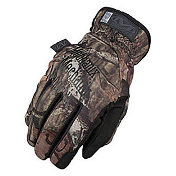 Mechanix Wear Large Mossy Oak And Camo FastFit Full Finger Synthetic Leather Mechanics Gloves With Elastic Hook And Loop Cuff, Strench Panels