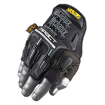 Mechanix Wear Medium-Large Black M-Pact Fingerless Poron XRD Mechanics Gloves With Low Profile Cuff, Molded Rubber Exoskeleton Design And EVA Foam Palm Pads