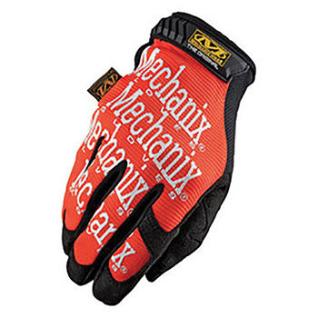 Mechanix Wear Small Black And Orange The Original Full Finger Synthetic Leather Mechanics Gloves With Hook And Loop Cuff, Spandex Back, Synthetic Leather Palm And Fingertips And Reinforced Thumb