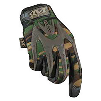 Mechanix Wear Small Camouflage M-Pact Full Finger Synthetic Leather Mechanics Gloves With Shirred Elastic Hook And Loop Cuff, EVA Foam Padded