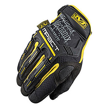 Mechanix Wear Small Black And Yellow M-Pact Full Finger Synthetic Leather Anti-Vibration Gloves With Hook And Loop Cuff, Reinforced Fingertips, PORON XRD Foam Palm And Rubberized Grip On Thumb, Index Finger And PORON XRD Palm Padded