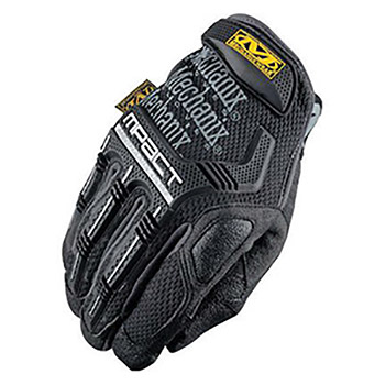 Mechanix MF1MPT-58-008 Wear Small Black And Gray M-Pact Full Finger Synthetic Leather Anti-Vibration Gloves With Hook And Loop Cuff, PORON XRD Palm Padded And Rubberized Grip On Thumb, Index Finger And Palm