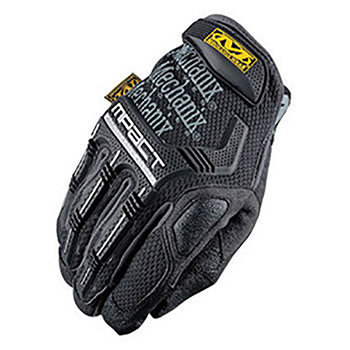 Mechanix Wear Medium Black And Gray M-Pact Full Finger Synthetic Leather Anti-Vibration Gloves With Hook And Loop Cuff, PORON XRD Palm Padded And Rubberized Grip On Thumb, Index Finger And Palm