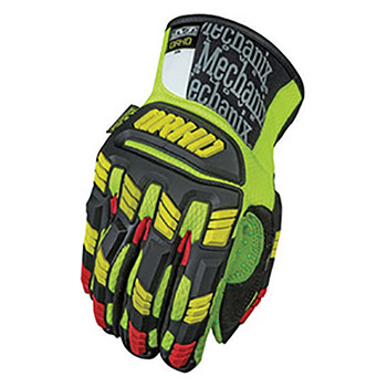 Mechanix Wear Medium Yellow And Black Full Finger Synthetic Leather Heavy Duty Mechanics Gloves With Gauntlet Cuff, TrekDry And Dual Density TPR Back And Slip On Closure