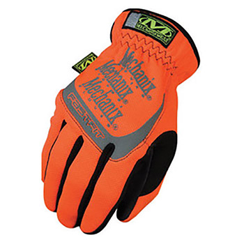 Mechanix Wear Small Hi-Viz Orange FastFit Full Finger Synthetic Leather Mechanics Gloves With Elastic Cuff, 3M Scotchlite Reflective Ink Increases Visibility