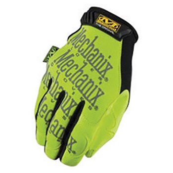 Mechanix Wear X-Large Hi-Viz Yellow The Safety Original Full Finger Synthetic Leather Mechanics Gloves With Hook And Loop Cuff, Oil And Water Resistant