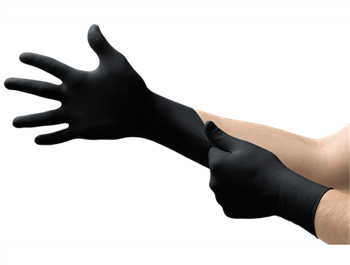 Ansell Microflex Black 9.6" Onyx 3.5 mil Latex-Free Nitrile Ambidextrous Non-Sterile Exam Grade Powder-Free Disposable Gloves With Textured Finger Tip Finish And Beaded Cuff 100/BX, 10 BX/CS, Per Cs