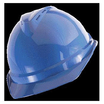MSA 10034019 Blue V-Gard Advance Class C Type I Polyethylene Vented Hard Cap With Fas-Trac 4 Point Suspension