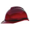 MSA MSA10034031 Red Class C Type I V-Gard 500 Polyethylene Vented Style Hard Cap With 6-Point Fas-Trac Ratchet Suspension