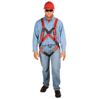 MSA 10041518 Universal TechnaCurv Pullover Style Harness With Curvilinear Comfort System Qwik-Fit Leg Straps And Back