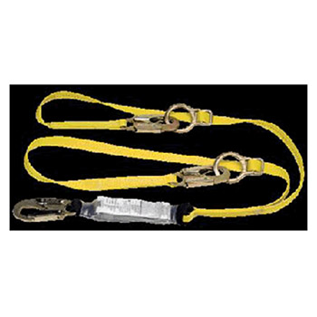 MSA 10072473 Workman Twin Leg Shock-Absorbing Tie-Back Lanyard With LC Harness Connectionon And Two LC Anchorage Connection