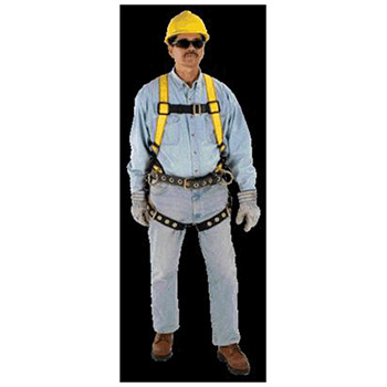 MSA 10072495 Standard Workman Construction Style Harness WIth Quik-Fit Chest Strap Tongue Leg Buckles Back And Hip