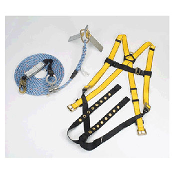 MSA 10074475 Standard Workman Roofers' Fall Protection Kit (Contains Vest Style Harness With Quik-Fit Leg Straps 25'