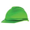 MSA MSA10074819 Green And Yellow Class C Type I V-Gard 500 Polyethylene Vented Style Hard Cap With 4-Point Fas-Trac Ratchet Suspension