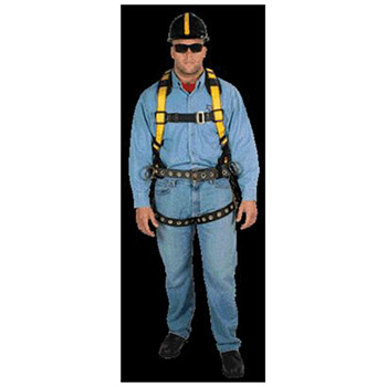 MSA 10077571 Standard Workman Construction Style Harness WIth Quik-Fit Chest Strap Tongue Leg Buckles Back And Hip