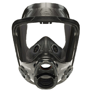 MSA 10083789 Large Advantage 4000 Twin Port Hycar Facepiece With Nosecup Bayonet Adapters In Lens And Net Head Harness
