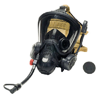 MSA 10100000 Medium Black Polymer FireHawk M7 PTC Full Face Facepiece With SpeeD-ON Head Harness Nosecup M7 HUD Bracket