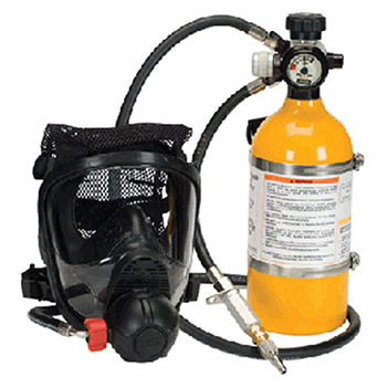 MSA 10092034 PremAire Cadet Escape Supplied Air Respirator With Medium Rubber Advantage 4000 Facepiece With Net Head Hardcoat