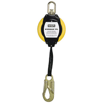 MSA 10093349 12' Web Workman Personal Fall Limiter With LC Snaphook Lifeline Connection
