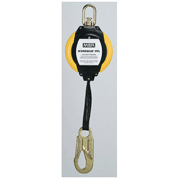 MSA 10093350 12' Web Workman Personal Fall Limiter With 1" Steel Carabiner PFL Connectionection And LC Snaphook Lifeline Connection