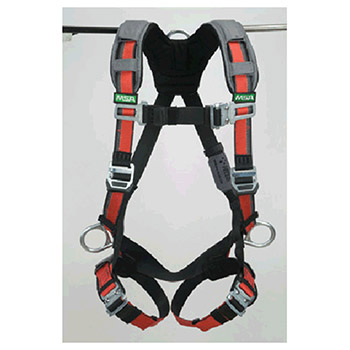 MSA 10105931 Standard EVOTECH Full Body Harness With Back D Ring Tongue Buckle Leg Straps Quick Connect Chest Strap
