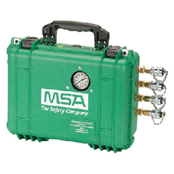 MSA 10107536 50 CFM Point Of Attachment Box With Pressure Regulator Gauge Single Stage Filter Four Outlets And Union