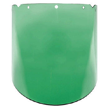 MSA 10115849 9.25" X 18" X 0.098" Green Polycarbonate Elevated Temperature Visor For V-Gard System Frames With Anti-Scratch