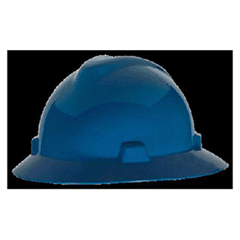 MSA 454732 Blue V-Gard Class E G Type I Polyethylene Non-Slotted Hard Hat With Staz-On Suspension
