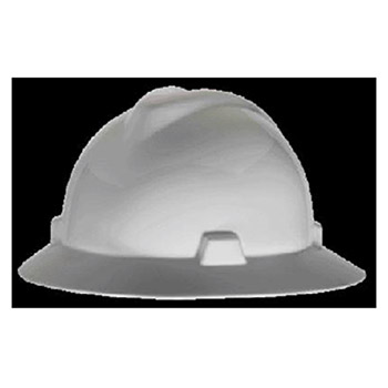 MSA 454733 White V-Gard Class E G Type I Polyethylene Non-Slotted Hard Hat With Staz-On Suspension
