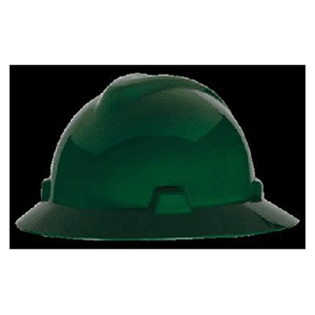 MSA 454735 Green V-Gard Class E G Type I Polyethylene Non-Slotted Hard Hat With Staz-On Suspension