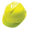 MSA MSA475360 Yellow Class E Type I V-Gard Polyethylene Slotted Style Hard Cap With 4-Point Fas-Trac Ratchet Suspension