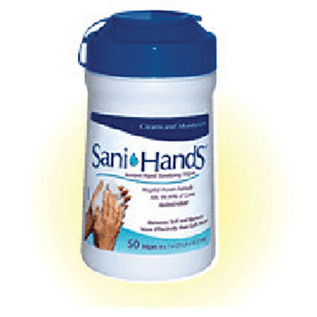 Nice-Pak N24 P43572 Nice Pak Sani-Hands Instant Hand Sanitizing Wipes 150 Count Canister
