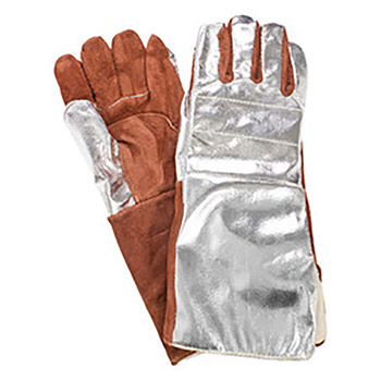 National Safety Apparel Brown Leather Wool Lined Heat Resistant Gloves