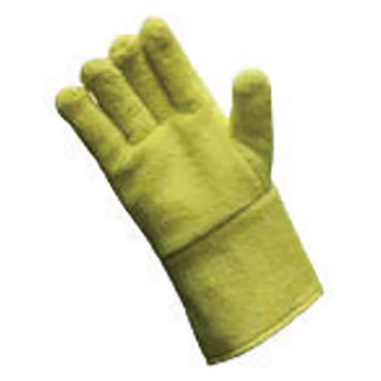 National Safety Apparel Jumbo 12" Yellow 20 Ounce Kevlar Terry Cloth Reversed Wool Lined Heat Resistant Gloves With Wing Thumb And Kevlar Terry Cuff