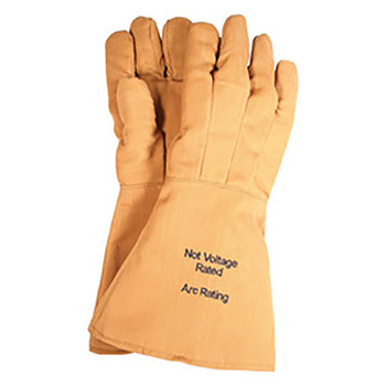 National Safety Apparel Large 14" Brown ArcGuard 7 Ounce Kevlar Quilted Nomex Lined Arc Flash Gloves With Straight Thumb