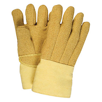 National Safety Apparel N33G51PBRW14137 Large 14" Norbest 822 22 Ounce Kevlar PBI Reversed Wool Lined Heat Resistant Gloves With Straight Thumb And Gauntlet Cuff