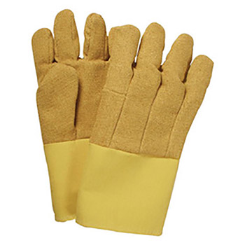 National Safety Apparel 14" Brown Norbest 822 45 Ounce Kevlar  PBI Wool Lined Heat Resistant Gloves With Wing Thumb And Goldenbest Cuff