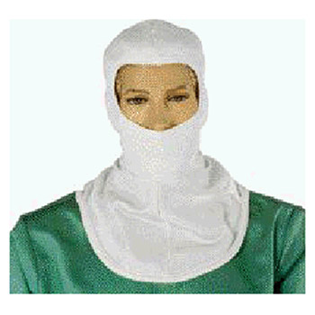 National Safety Apparel H31NK One Size Fits All White 6 Ounce Nomex Flame Retardant Hood With A Single Layered Knit