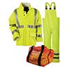National Safety Apparel Rainwear Large Hi Visibility Yellow Guard 10 KITRLLGC3