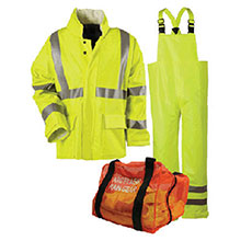 National Safety Apparel Rainwear Large Hi Visibility Yellow Guard 10 KITRLLGC3