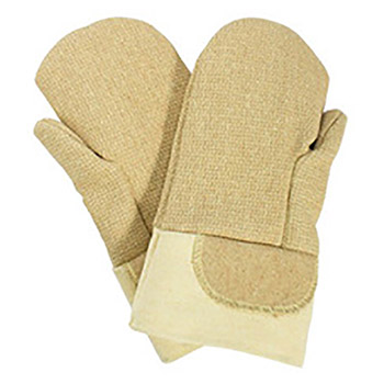 National Safety Apparel N33M52PCLW14002 Large 14" Brown Norbest 845 45 Ounce Kevlar  PBI Wool Lined Heat Resistant Mitten With Thermobest Gauntlet Cuff