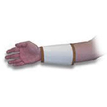 National Safety Apparel S01MZ7ILG Large 7" White Cut-Resistant Nylon Mesh Wristlet With Velcro Closure