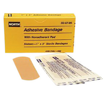 North by Honeywell NOS020795 1" X 3" Latex-Free Plastic Strip Adhesive Bandage 