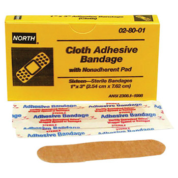 North by Honeywell NOS028001 1" X 3" Latex-Free Woven Strip Adhesive Bandage 