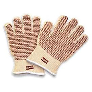 North By Honeywell Grip-N Men's Natural Cotton Ambidextrous Hot Mill Gloves With Wide Knit Wrist And Nitrile "N" Coating On Both Sides
