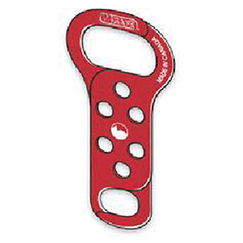 North 666RD by Honeywell M-Safe Red 5-1/4" Dual Scissor Type Metal Lockout Hasp With 1-3/4" And 3/4" Diameter Dual Openings