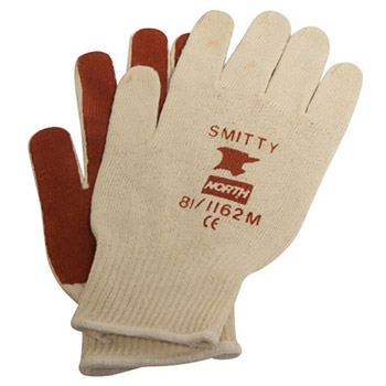 North by Honeywell NOS81/1162M Size Medium Smitty Abrasion Resistant Brown Nitrile Palm Coated Work Gloves With Knit Wrist