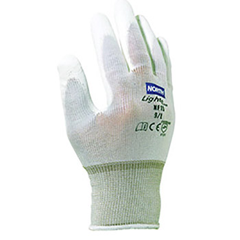 North by Honeywell Size 10 NorthFlex Light Task Cut, Abrasion, Tearing And Puncture Resistant White Polyurethane Palm Coated Work Gloves With White Seamless Nylon Liner And Knit Wrist