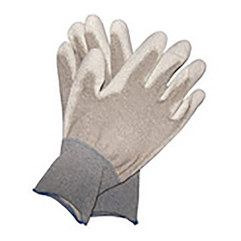 North by Honeywell Size 10 NorthFlex Light Task ESD Cut Resistant White Polyurethane Palm And Fingertip Coated Work Gloves With Gray Thunderon Liner And Knit Wrist